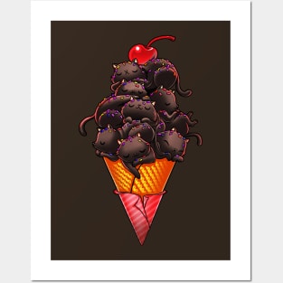 Cat Ice Cream Posters and Art